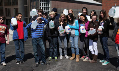 Seventh grade students before leaving on their Water Walk.