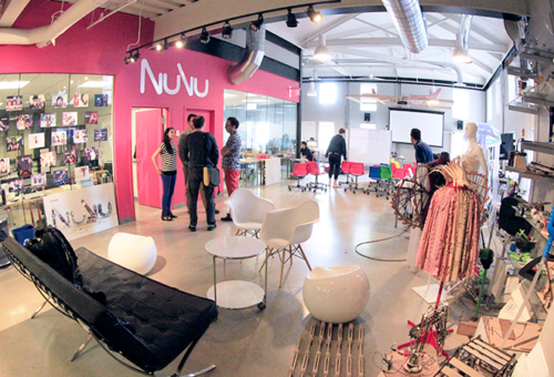 People standing inside NuVu Studio