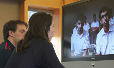 Beaver students speak with their counterparts in Pakistan via Skype.