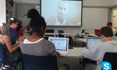 9th grade history students Skype with sociology professor about immigration