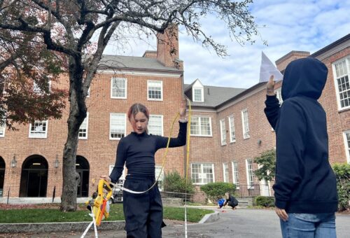 Middle School science students investigate fall foliage