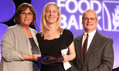 Meredith Winter '11 (center) receives award from GBFB