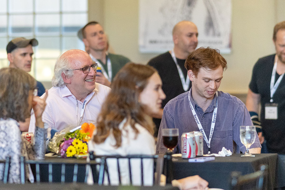 Jon Greenberg sitting at his table.